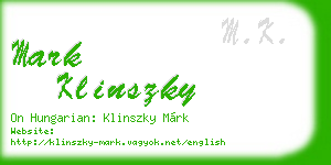 mark klinszky business card